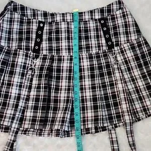 Hot Topic Skirts Hot Topic Goth Black White Red Plaid Grommet